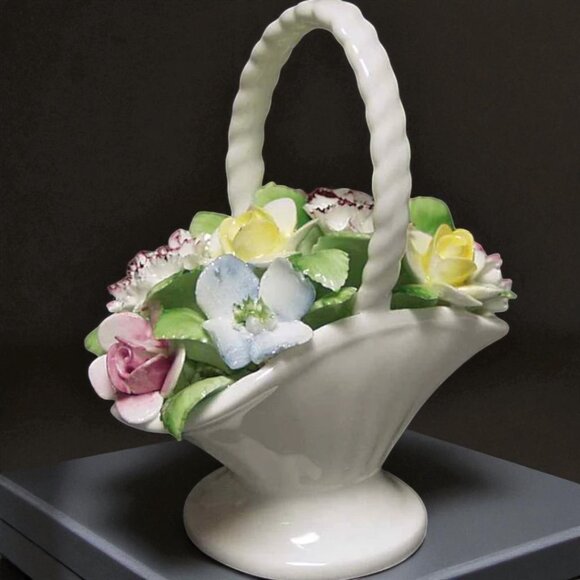 Royal Doulton England Bone China Basket of Flowers - Picture 3 of 9